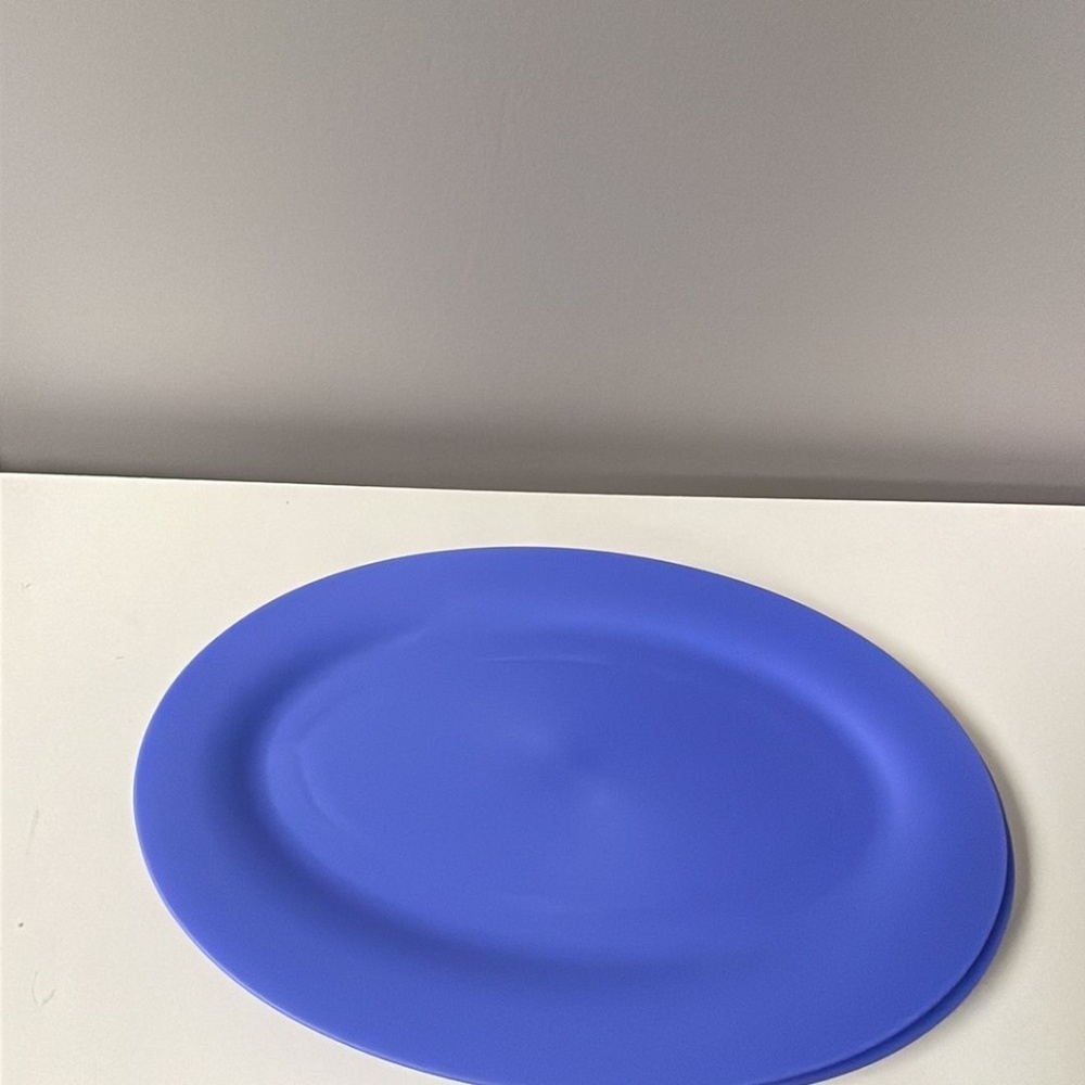 Tupperware Blue Oval Plates Set of 5 Approx 7 x 10.5 Inches - Picture 3 of 4